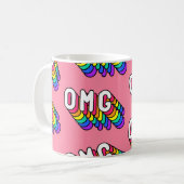 Quirky OMG Pink Comic-Tapete Kaffeetasse (Vorderseite Links)