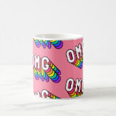 Quirky OMG Pink Comic-Tapete Kaffeetasse (Mittel)