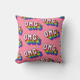 Quirky OMG Pink Comic-Tapete Kissen
