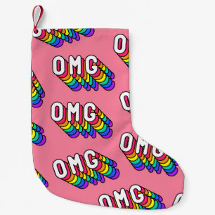 Quirky OMG Pink Comic-Tapete Kleiner Weihnachtsstrumpf