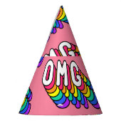 Quirky OMG Pink Comic-Tapete Partyhütchen (Links)