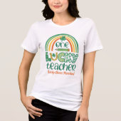 Quirky One Lucky Teacher St Patrick's Day Tri-Blend Shirt (Vorderseite)