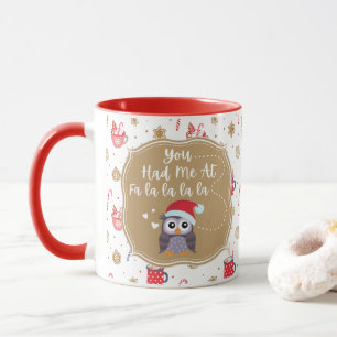 Quirky Owl Holiday Tasse