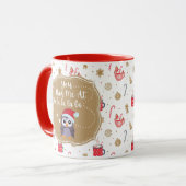 Quirky Owl Holiday Tasse (Vorderseite Links)