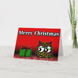 Quirky Owl Weihnachtskarte Feiertagskarte