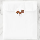 Quirky Owls Runder Aufkleber (Tasche)