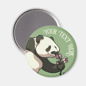 Quirky Panda Fügen Sie Ihren Text Sakura-Kunstwerk Magnet (Vorderseite/Rückseite)