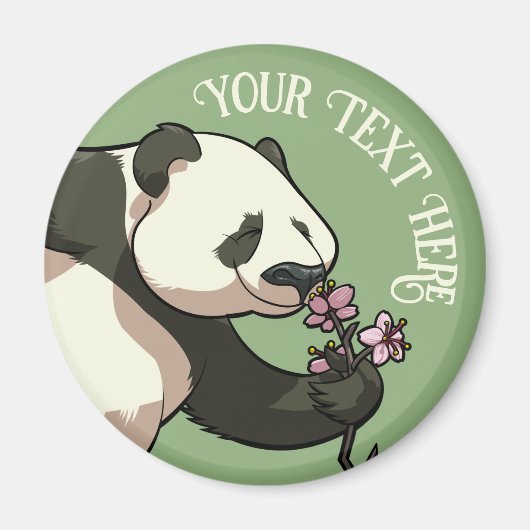 Quirky Panda Fügen Sie Ihren Text Sakura-Kunstwerk Magnet (Vorne)