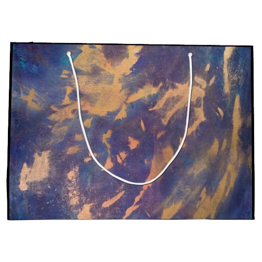 Quirky-Party | Lila Türkisblau-Gold-Spritzer Große Geschenktüte (Rückseite)