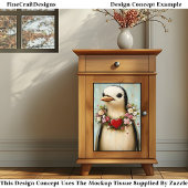 Quirky Penguin, Blumengarten CH7 Dekoupage Seidenpapier