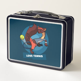 Quirky Pine Marten Love Tennis Trick Shot Artwork Metall Brotdose