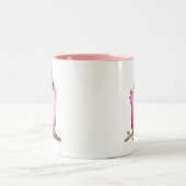 Quirky Pink Chirping Bird Collectible Zweifarbige Tasse (Mittel)