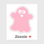 Quirky Pink Halloween Ghost Aufkleber (Blatt)