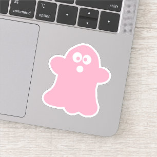 Quirky Pink Halloween Ghost Aufkleber