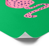 Quirky Pink Leopard Green Aesthetic Poster (Ecke)