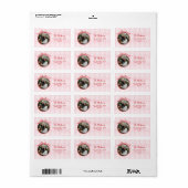 Quirky Pink & Red Whimsical Bow Happy Holidays Adressaufkleber (Vorne)