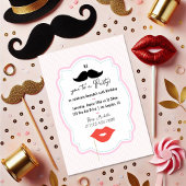 Quirky Pink Retro Mustache Party Einladung
