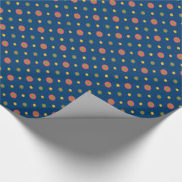 Quirky Polka Dots auf blauem Wrapping Paper Geschenkpapier