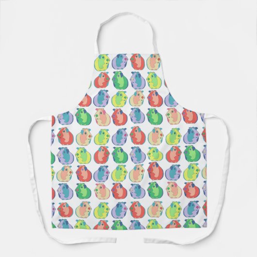 Quirky Pop Art Guinea Pig Farbiges Muster Schürze (Vorderseite)