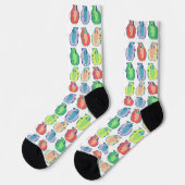 Quirky Pop Art Guinea Pig Muster Socken (Linkes Detail)