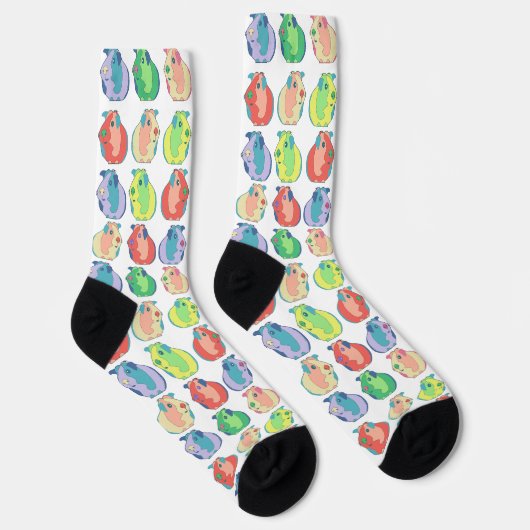 Quirky Pop Art Guinea Pig Muster Socken (Rechts)
