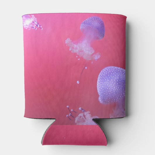 Quirky-Qualle im rosa Wasser Dosenkühler (Rückseite)