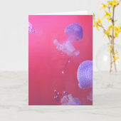 Quirky-Qualle im rosa Wasser Karte (Gelbe Blume)