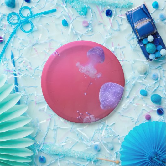 Quirky-Qualle im rosa Wasser Pappteller (Party)