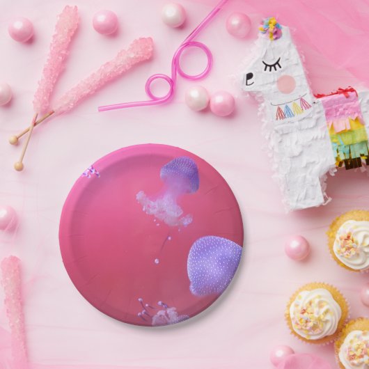 Quirky-Qualle im rosa Wasser Pappteller (Party)