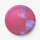 Quirky-Qualle im rosa Wasser Pappteller (Vorderseite)