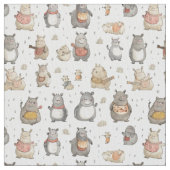 Quirky Quarters: Whimsy Hippo Stoff (Nahaufnahme)