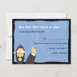 Quirky Rabbi Bar Bat Mitzvah Einladungskarte