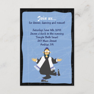 Quirky Rabbi Bar Bat Mitzvah Empfang Party Card Einladung