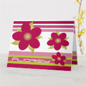 Quirky Raspberry Floral Geburtstagskarte Karte (Gelbe Blume)