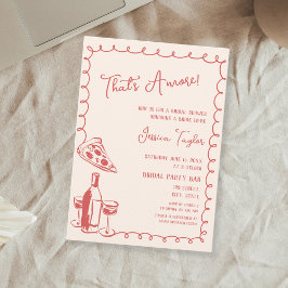 Quirky Red Hand Drawn Bridal Brunch das noch mehr Einladung