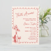 Quirky Red Hand Drawn Bridal Brunch das noch mehr  Einladung (Stehend Vorderseite)
