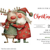 Quirky Reindeer modern chic Christmas invitation Einladung