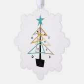 Quirky Retro Abstrakter Weihnachtsbaum Mitte Jahrh Ornament Karte (Linke Ecke)