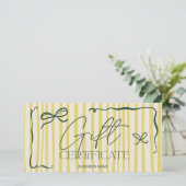 Quirky Retro Citrus HandDrawn Bow Gift Certificate (Stehend Vorderseite)