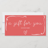 Quirky Retro Coral Red Christmas Gift Certificate (Vorderseite)