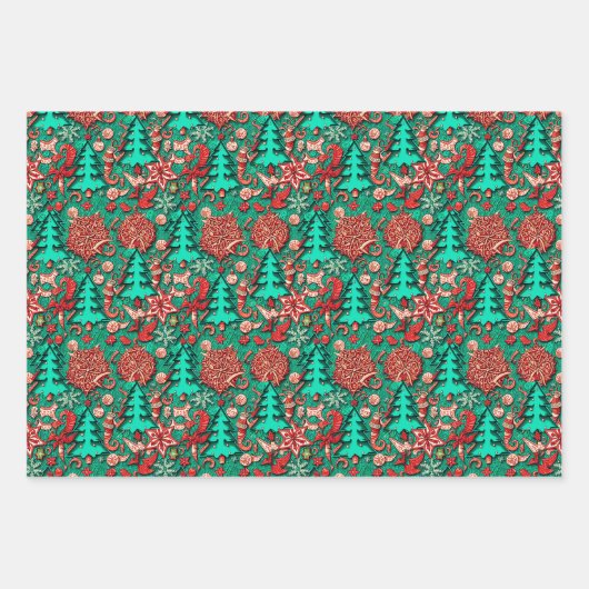 Quirky Retro Holiday #1 Geschenkpapier Set (Vorderseite 2)