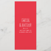 Quirky Retro Love Struck Hand Drawn Cupid Wedding Menükarte (Rückseite)