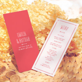 Quirky Retro Love Struck Hand Drawn Cupid Wedding Menükarte