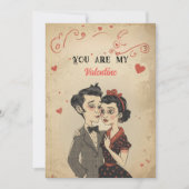 Quirky Retro Vintage Valentine's Day Feiertagskarte (Vorderseite)