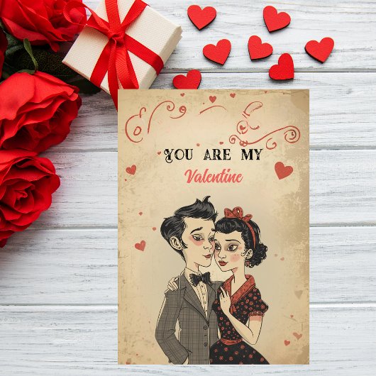 Quirky Retro Vintage Valentine's Day  Feiertagskarte