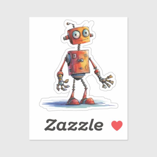 Quirky Robot Design 2 Aufkleber (Blatt)