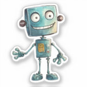 Quirky Robot design#3 Sticker (Vorderseite)