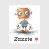 Quirky Robot design#4 Sticker (Blatt)