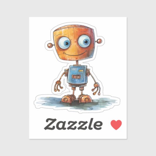Quirky Robot design#4 Sticker (Blatt)