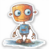 Quirky Robot design#4 Sticker (Vorderseite)